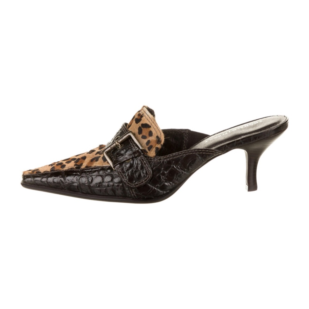 🎄🎁 Stunning Croc, Cheetah Heeled, Buckled Mules - Picture 7 of 7